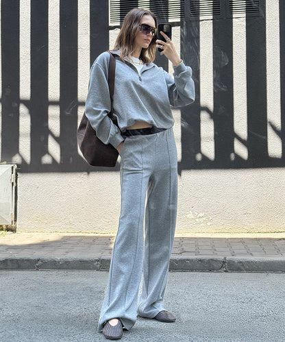 Mixed Media Color-Block Trousers