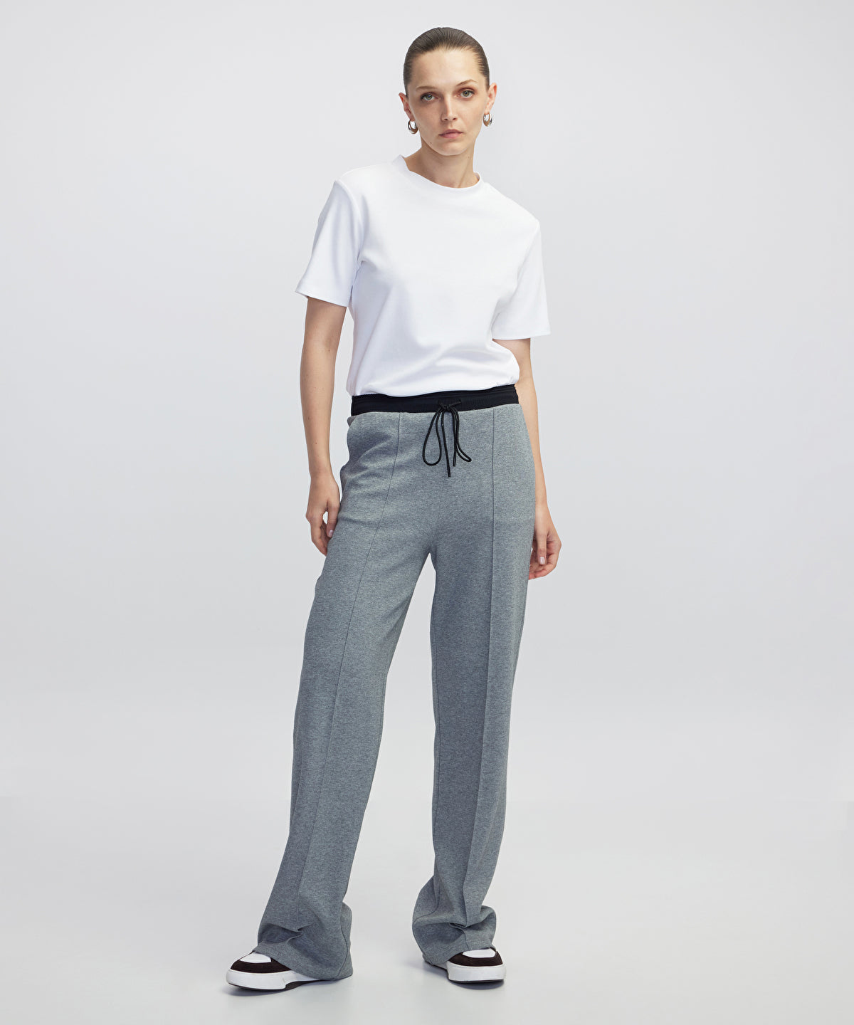 Mixed Media Color-Block Trousers