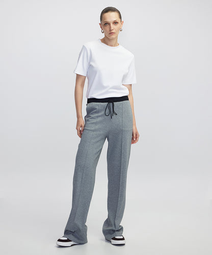 Mixed Media Color-Block Trousers
