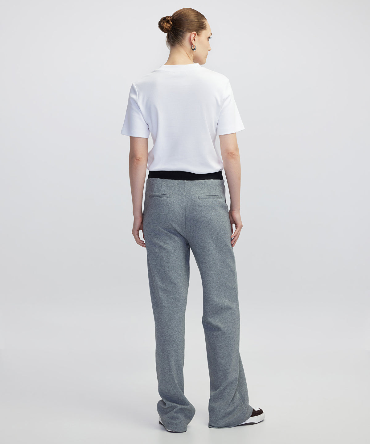 Zoomed Mixed Media Color-Block Trousers