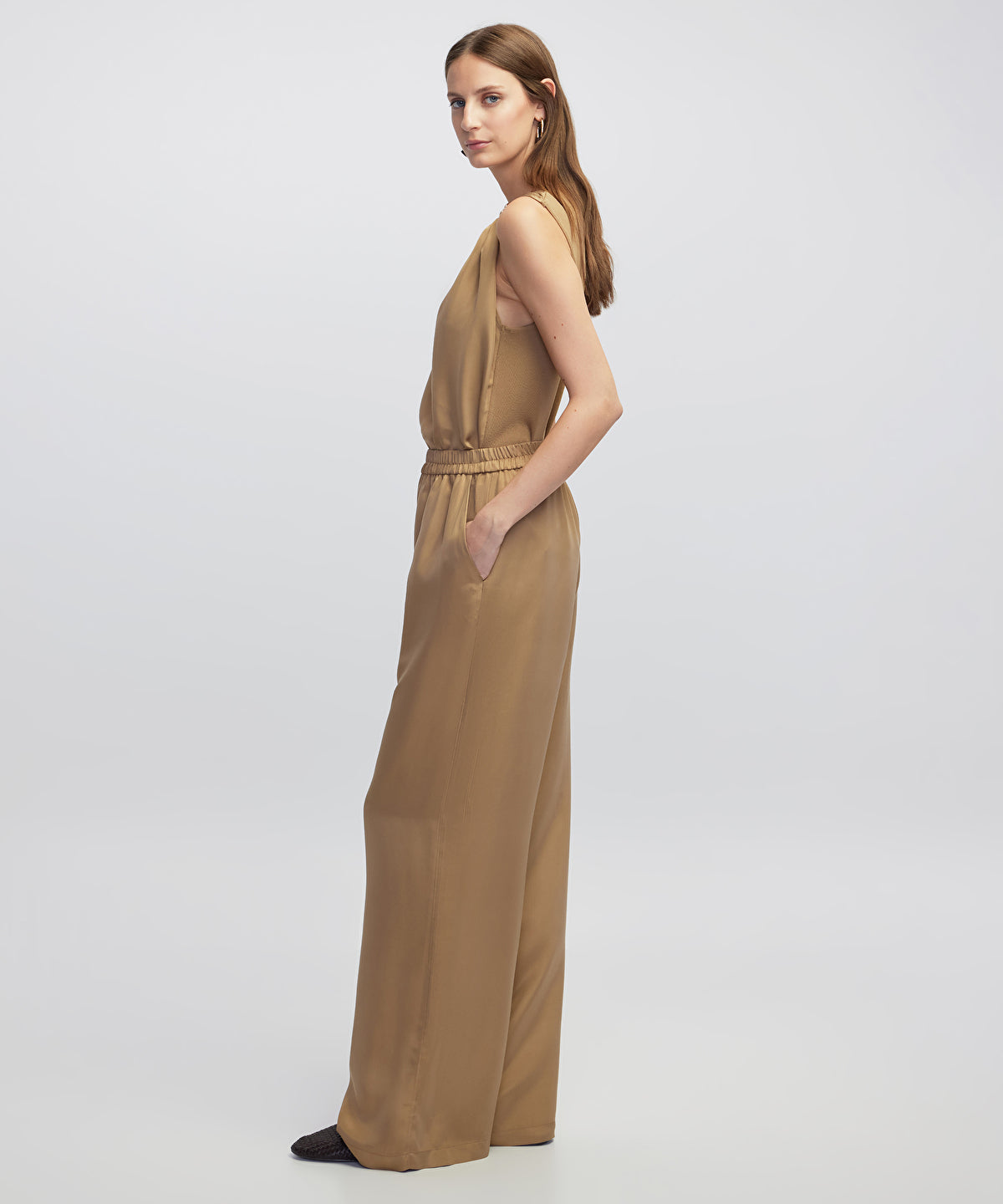 Elastic Waist Viscose Trousers