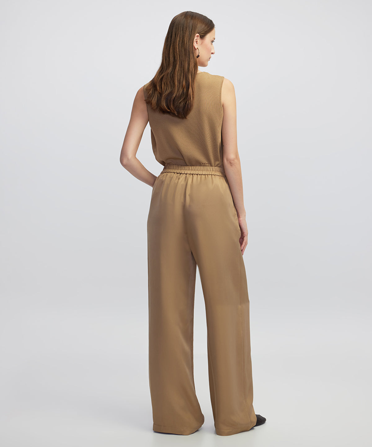 Zoomed Elastic Waist Viscose Trousers