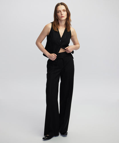 Tie Waist Wide Leg Fit Trousers 