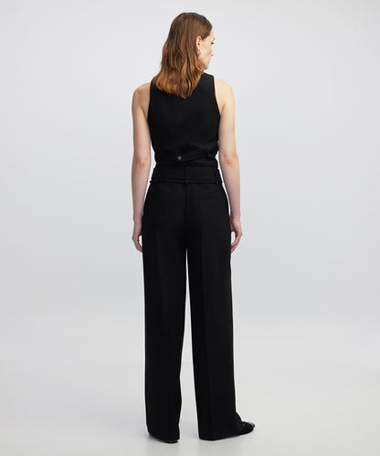 Tie Waist Wide Leg Fit Trousers 