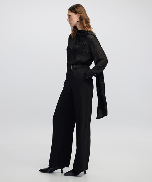Contrast Belt Trousers