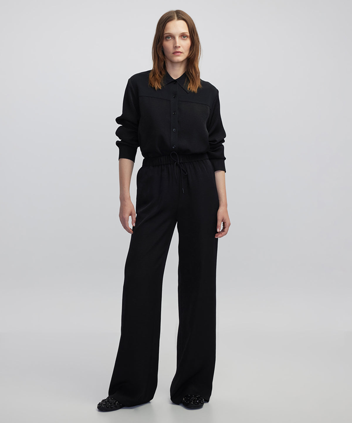 Zoomed Elastic Waist Trousers