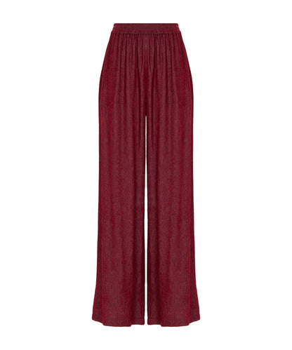 Textured Wide-Leg Trousers