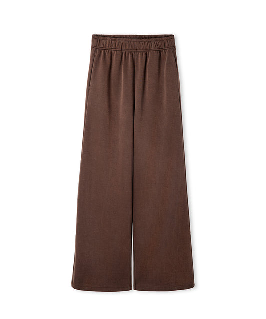 Elasticated Waist Wide-Leg Trousers