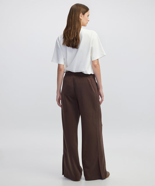 Elasticated Waist Wide-Leg Trousers