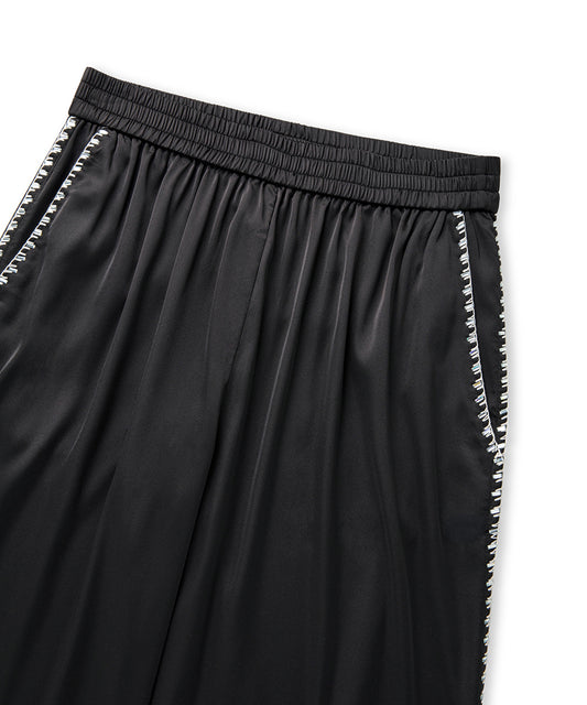 Strass-Trim Wide-Leg Trousers