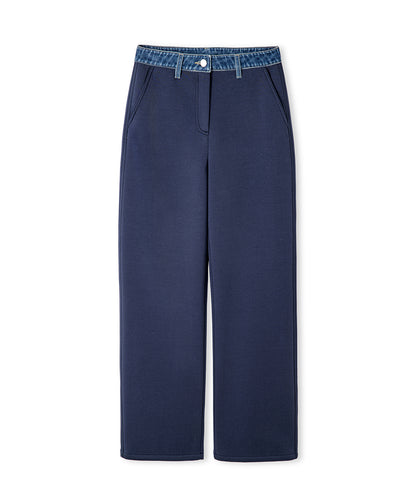 Denim-Trimmed Trousers