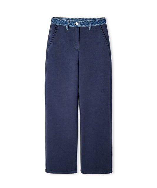 Denim-Trimmed Trousers
