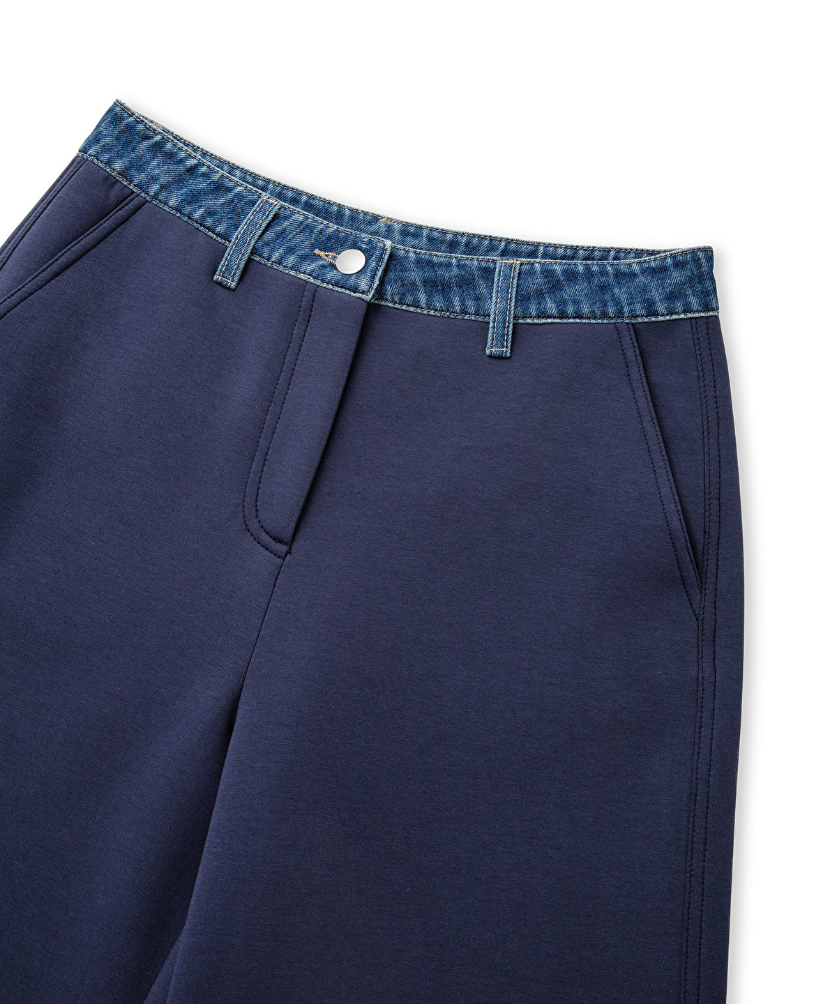 Zoomed Denim-Trimmed Trousers