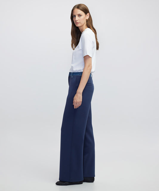 Denim-Trimmed Trousers