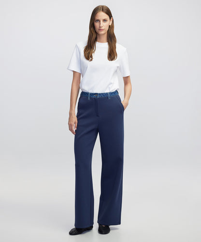 Denim-Trimmed Trousers