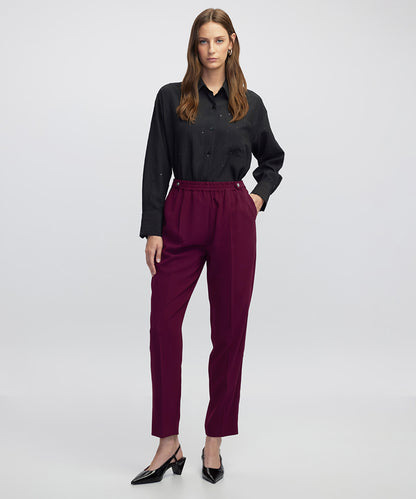 Elastic Waist Carrot Trousers