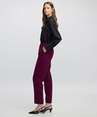 Elastic Waist Carrot Trousers