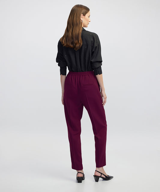Elastic Waist Carrot Trousers