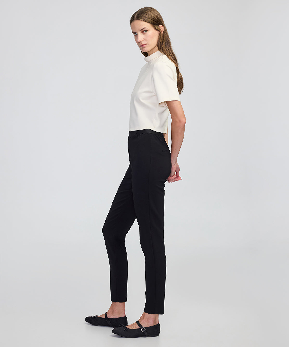 Elastic Waist Skinny Trousers