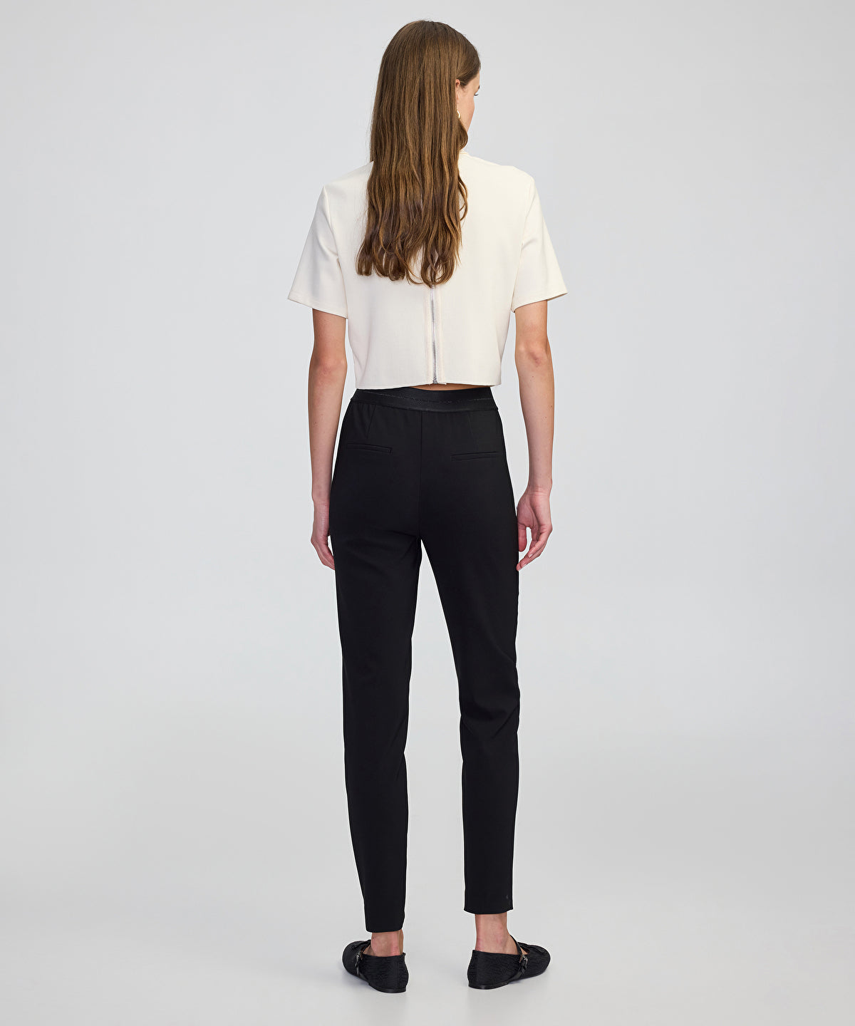 Elastic Waist Skinny Trousers