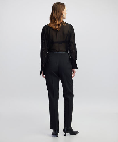 Belted Carrot Fit Trousers
