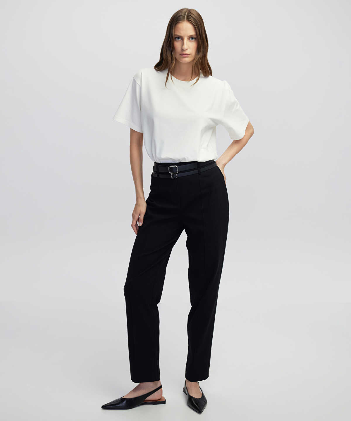 Double Belt Carrot Trousers