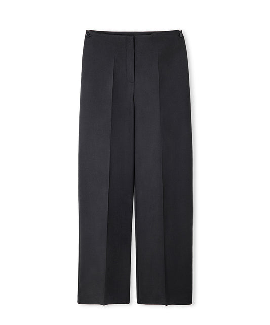 Wide-Leg Trousers with Buttons