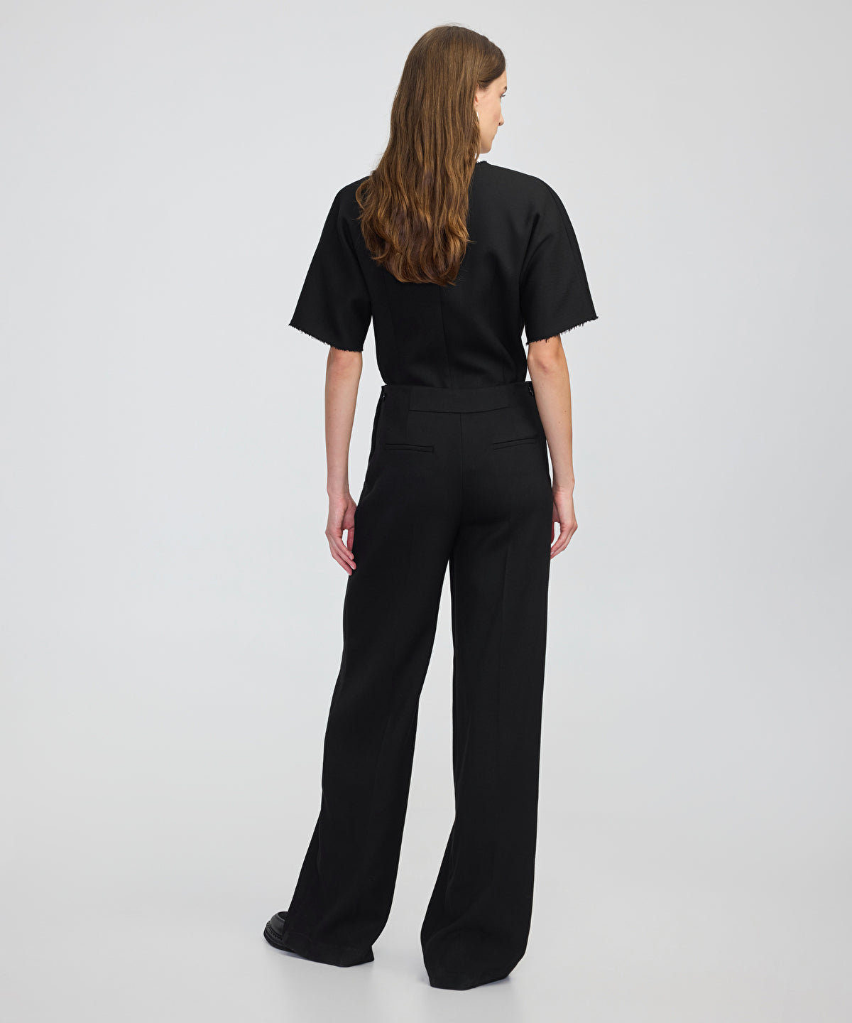 Wide-Leg Trousers with Buttons