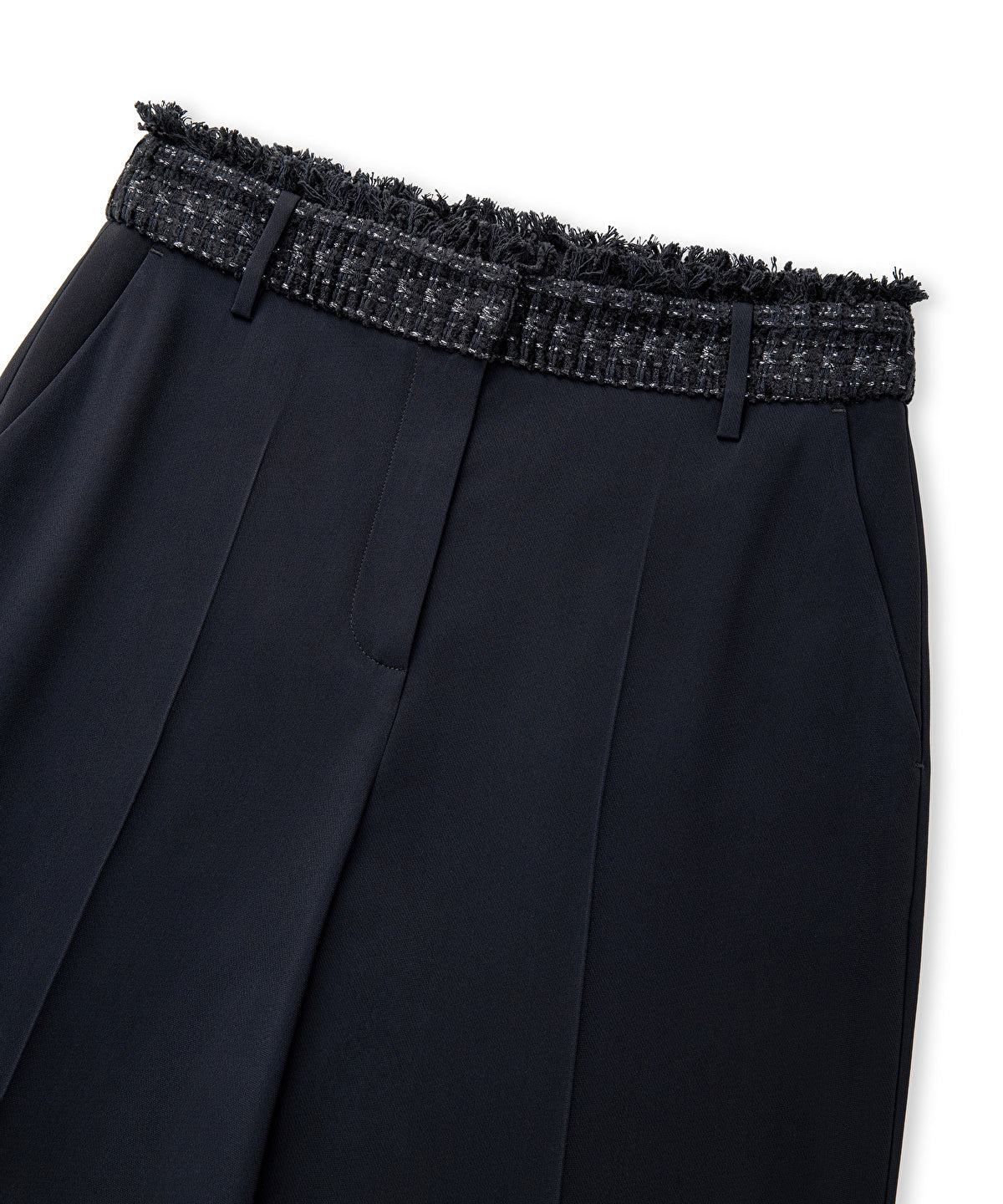 Zoomed Mixed Straight-Leg Trousers