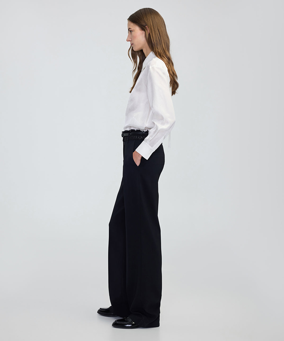 Zoomed Mixed Straight-Leg Trousers