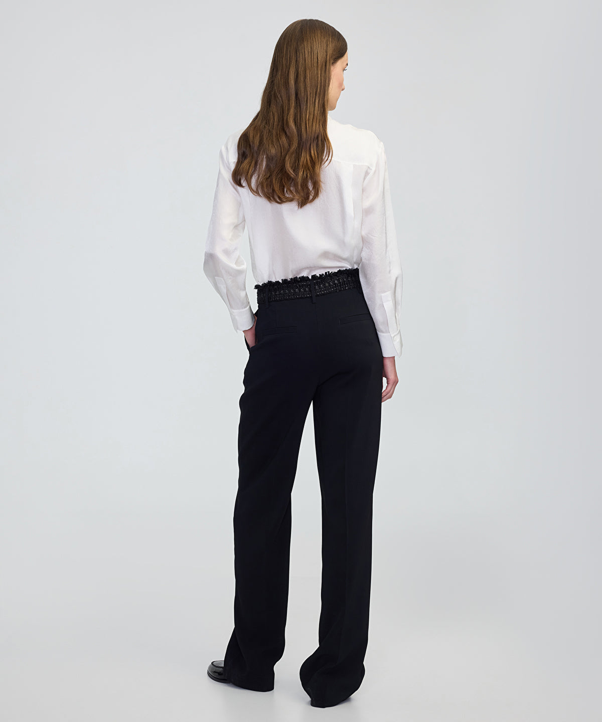 Zoomed Mixed Straight-Leg Trousers