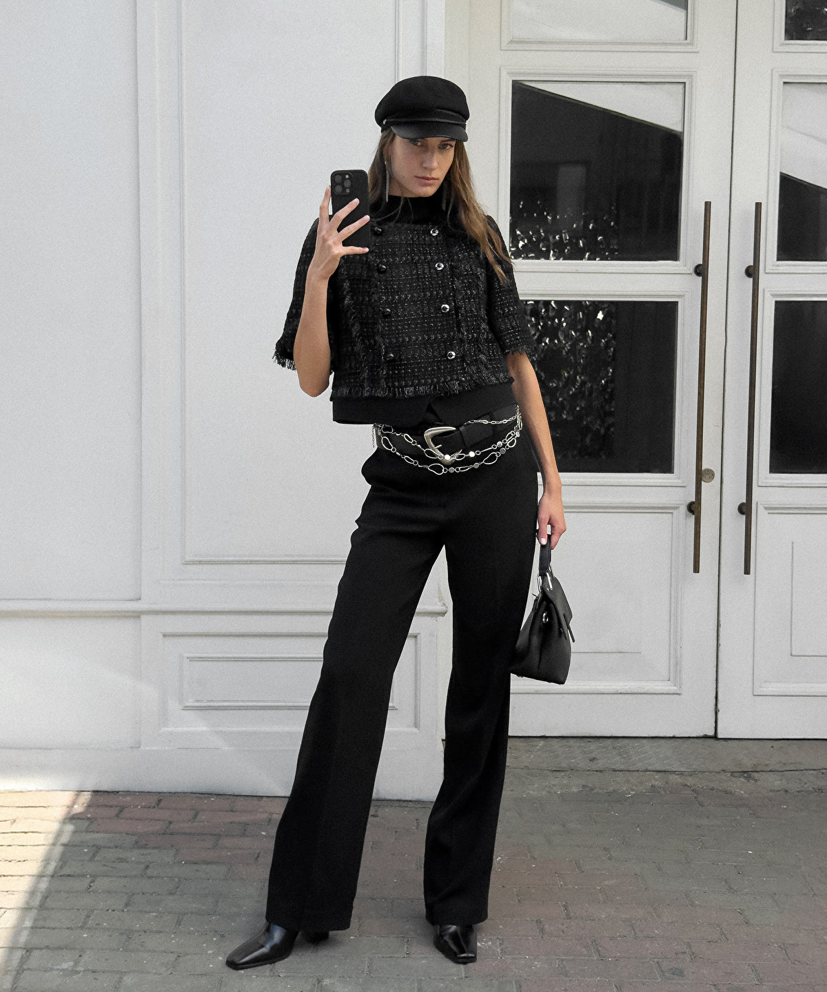Zoomed Mixed Straight-Leg Trousers