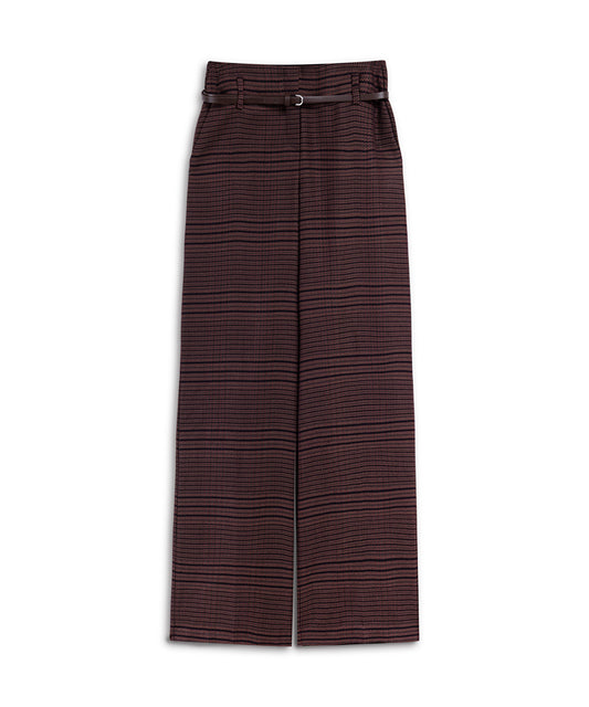 Plaid Wide-Leg Trousers