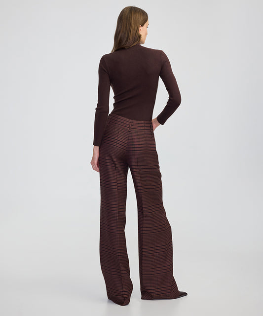 Plaid Wide-Leg Trousers
