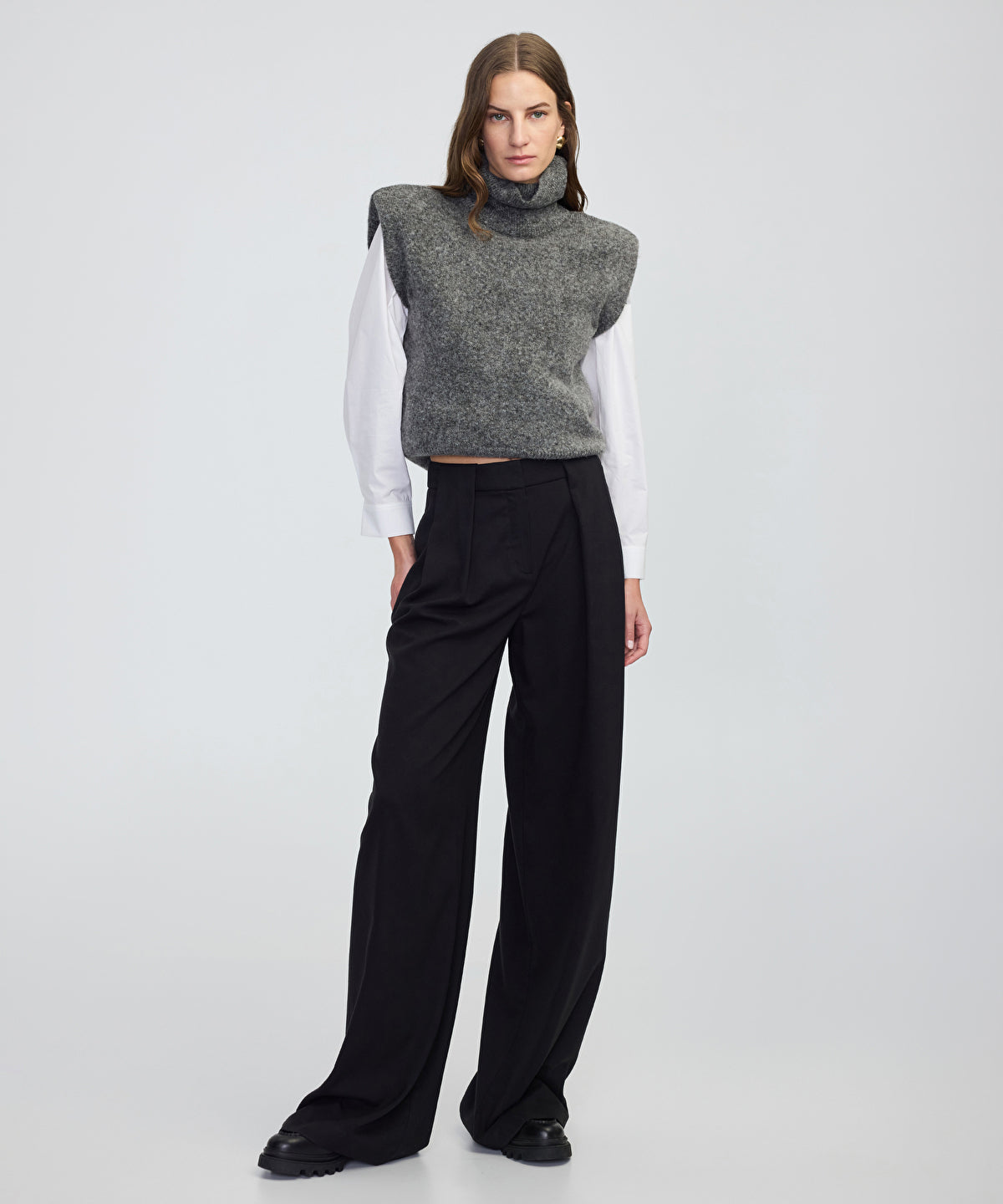 Zoomed Wide-Leg Trousers with Belt