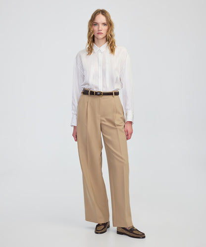 Buttoned Wide-Leg Trousers