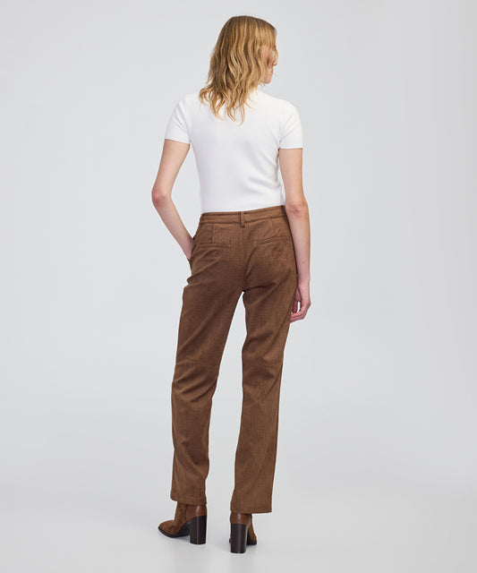 Croc-Effect Straight-Leg Trousers