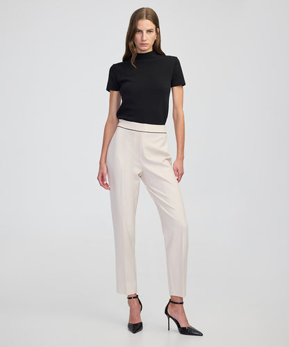 Contrast-Piping Cigarette Trousers