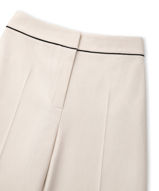 Contrast-Piping Cigarette Trousers