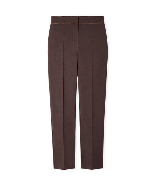 Contrast-Piping Cigarette Trousers