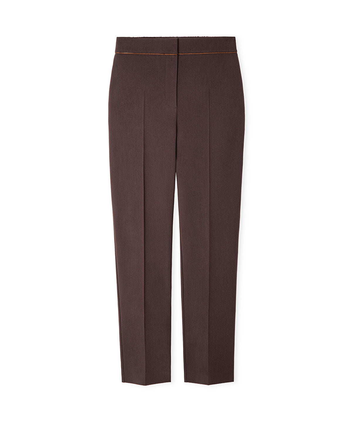 Zoomed Contrast-Piping Cigarette Trousers