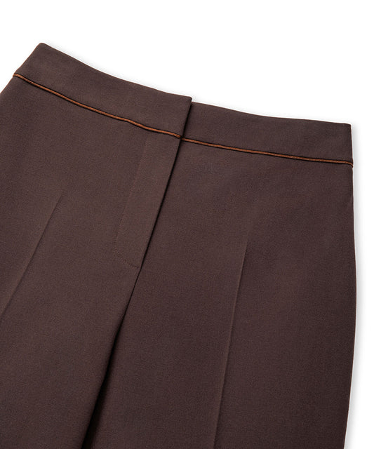 Contrast-Piping Cigarette Trousers