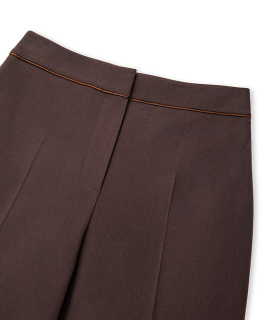 Contrast-Piping Cigarette Trousers