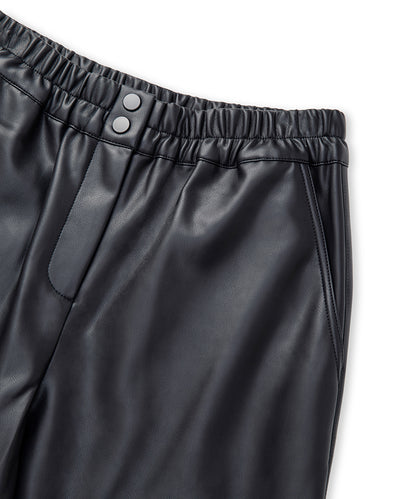 Leather-Effect Carrot-Fit Trousers