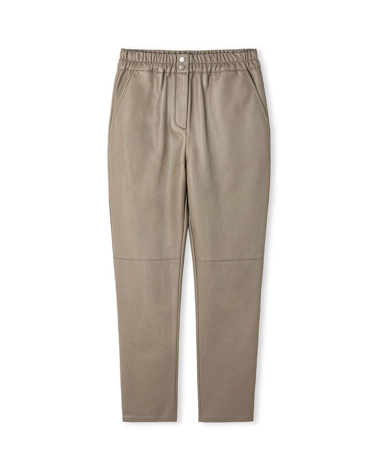 Zoomed Leather-Effect Carrot-Fit Trousers