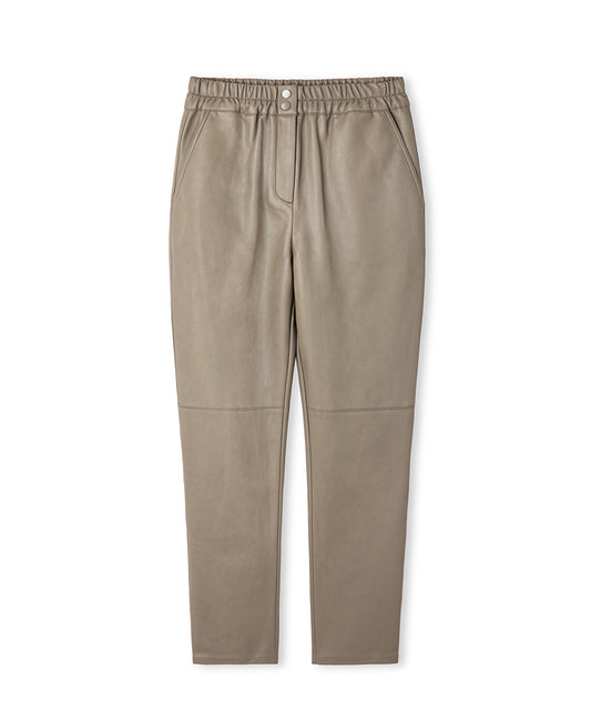 Leather-Effect Carrot-Fit Trousers