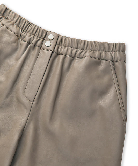 Leather-Effect Carrot-Fit Trousers