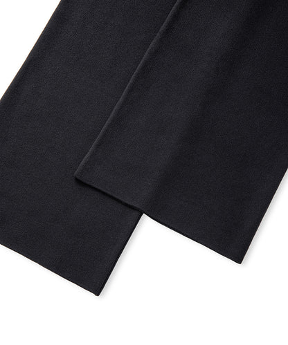 Wide-Leg Knit Trousers with Elastic Waist