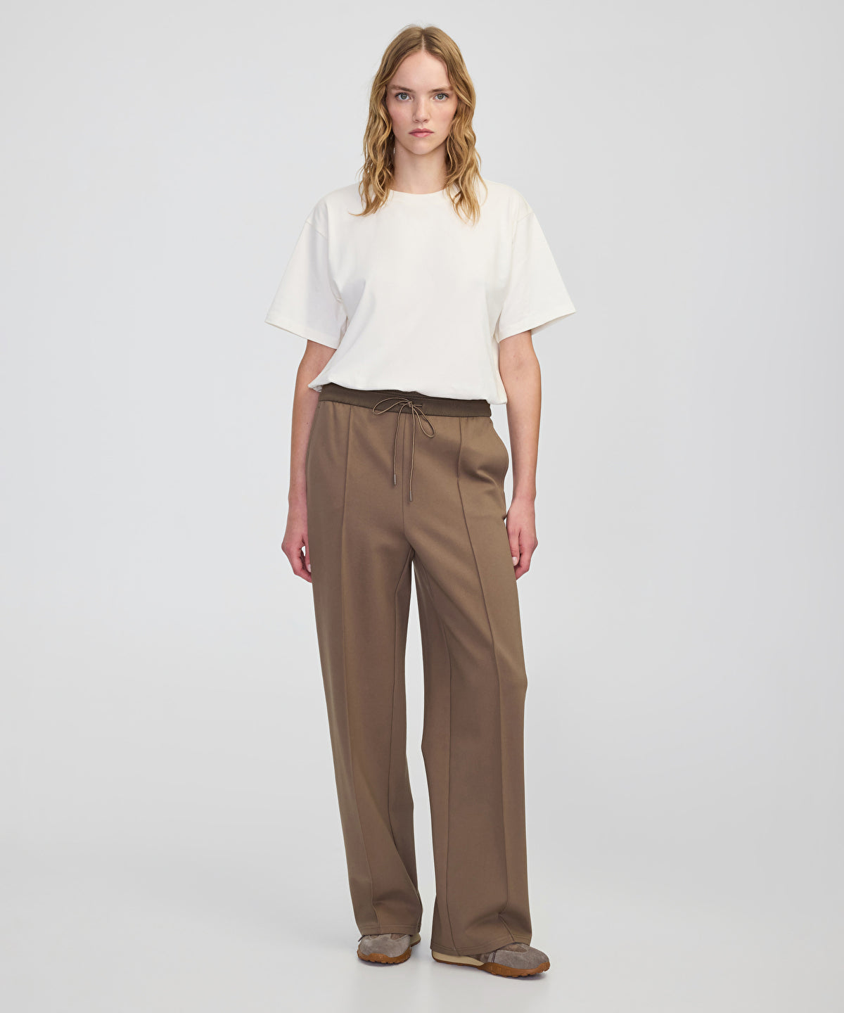 Zoomed Mixed Wide-Leg Trousers