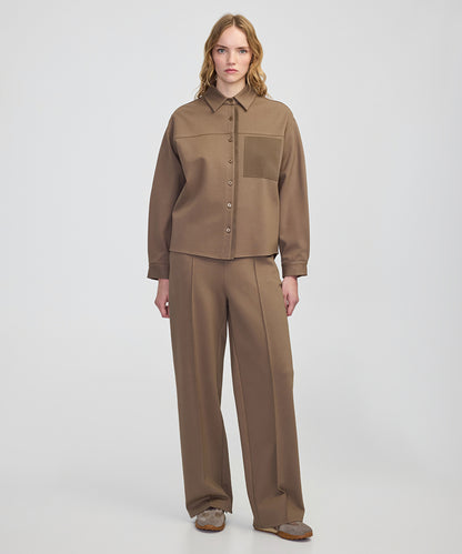 Mixed Wide-Leg Trousers